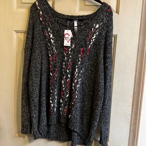 Kensie black grey sweater